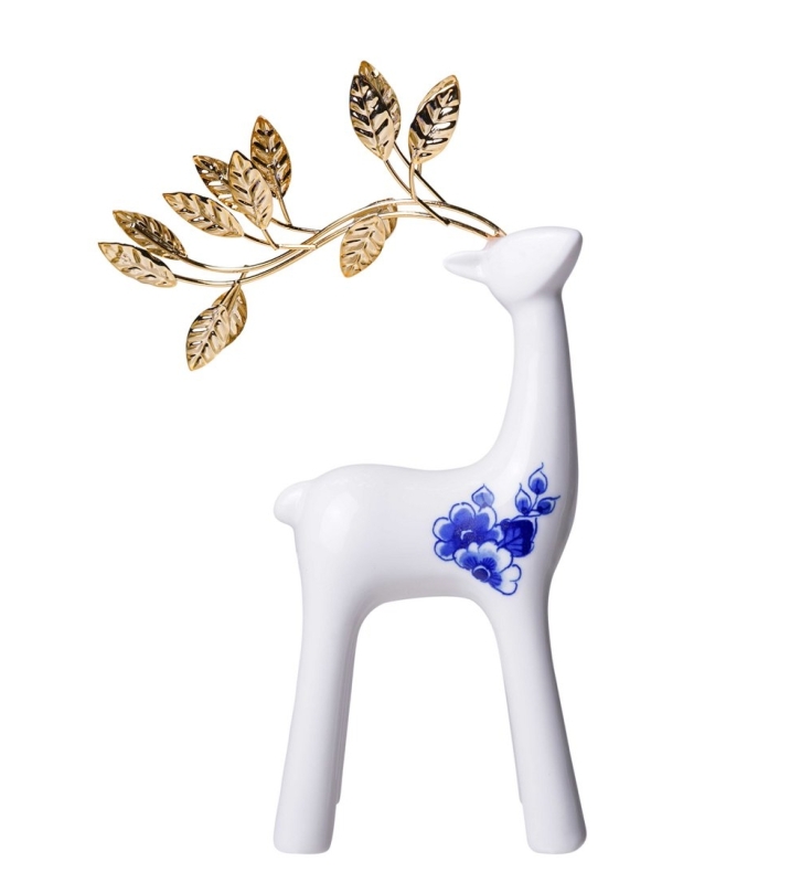 Rendier klein goud - Delfts Blauw