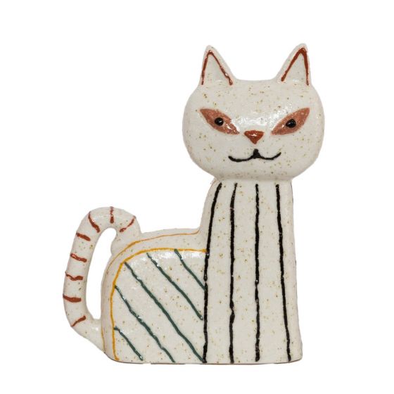 Aardewerk ornament kat Whisker