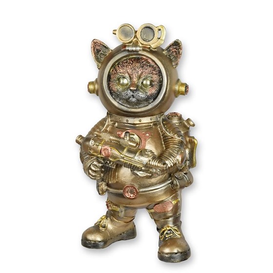 Beeld steampunk astro kat