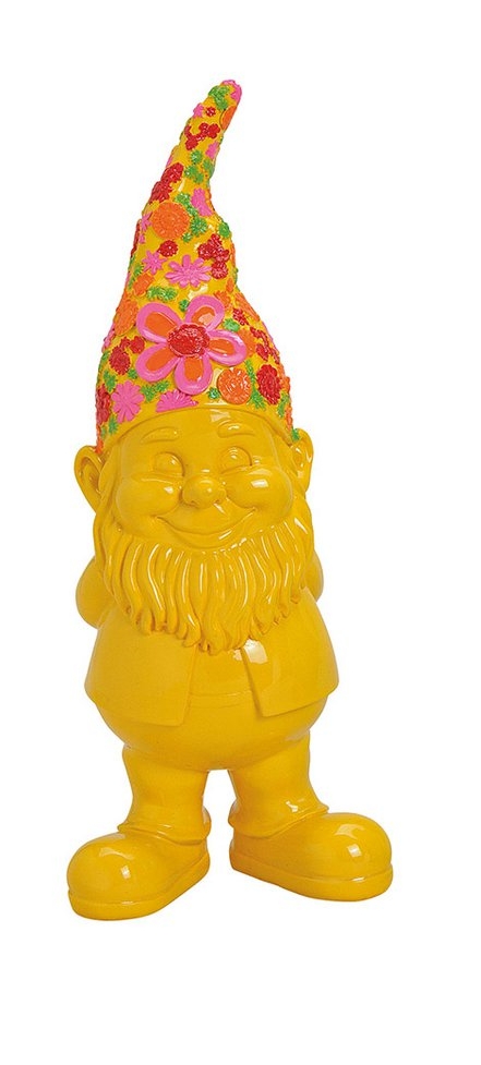 Kleurrijke hippie kabouter geel - L