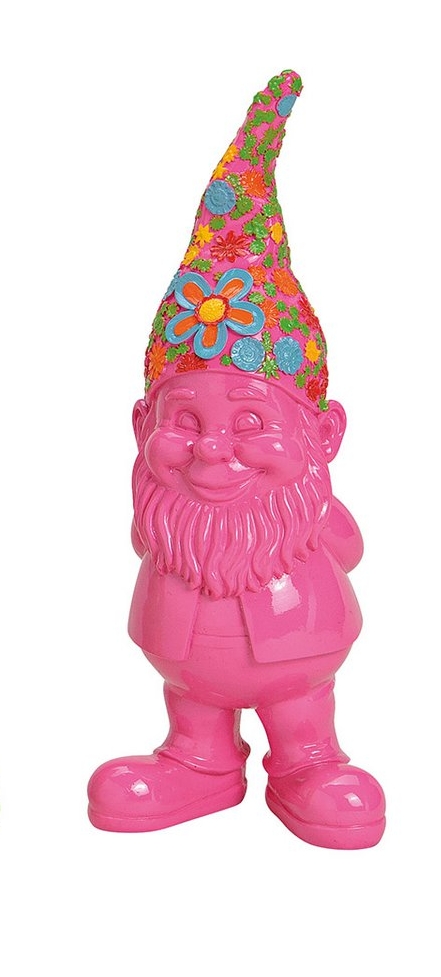 Kleurrijke hippie kabouter roze - L