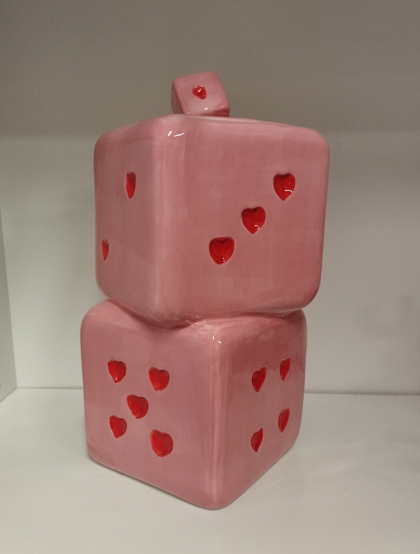 Aardewerk jar dices - dobbelstenen