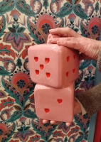 Aardewerk jar dices - dobbelstenen