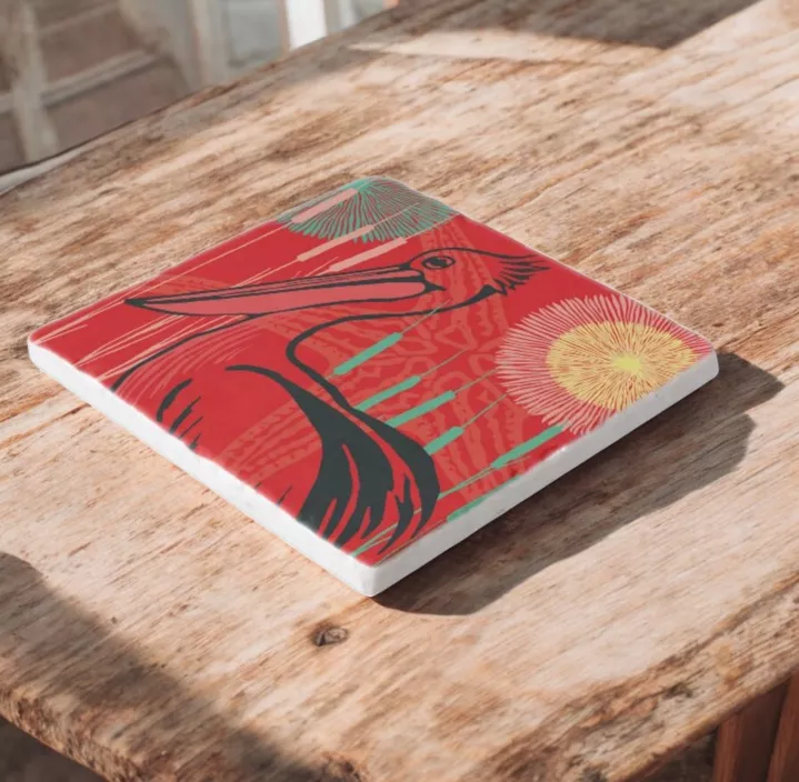 Decoratieve tegel pelikaan