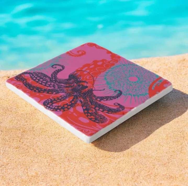 Decoratieve tegel octopus