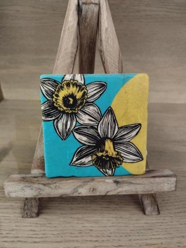 Decoratieve tegel narcissen