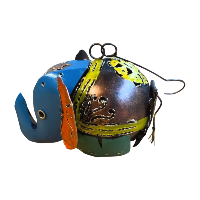 Hangend olifantje gekleurd metaal