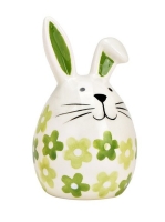 Beeldje konijn bloemetjes groen