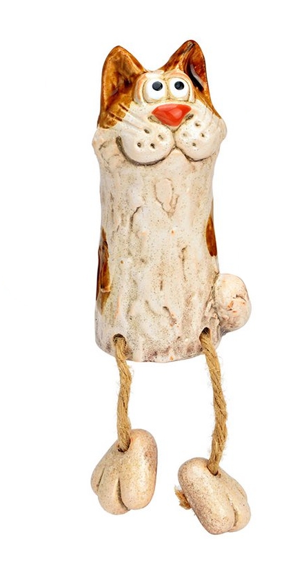 Beeldje poes met bungelbeentjes