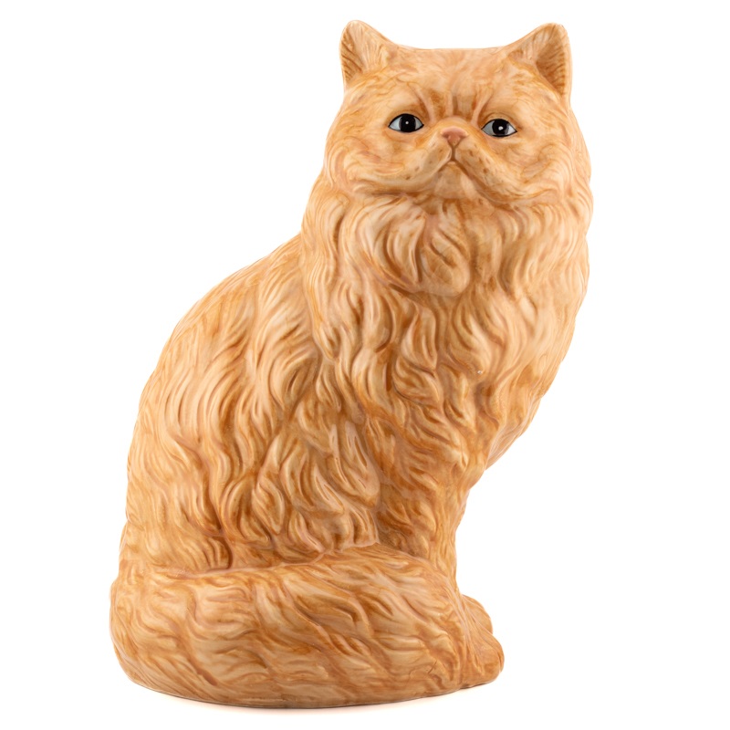 Aardewerk vaas oranje kat