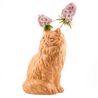 Aardewerk vaas oranje kat