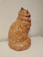 Aardewerk vaas oranje kat