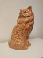 Aardewerk vaas oranje kat