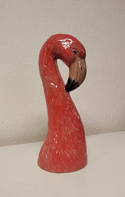 Aardewerk vaas flamingo