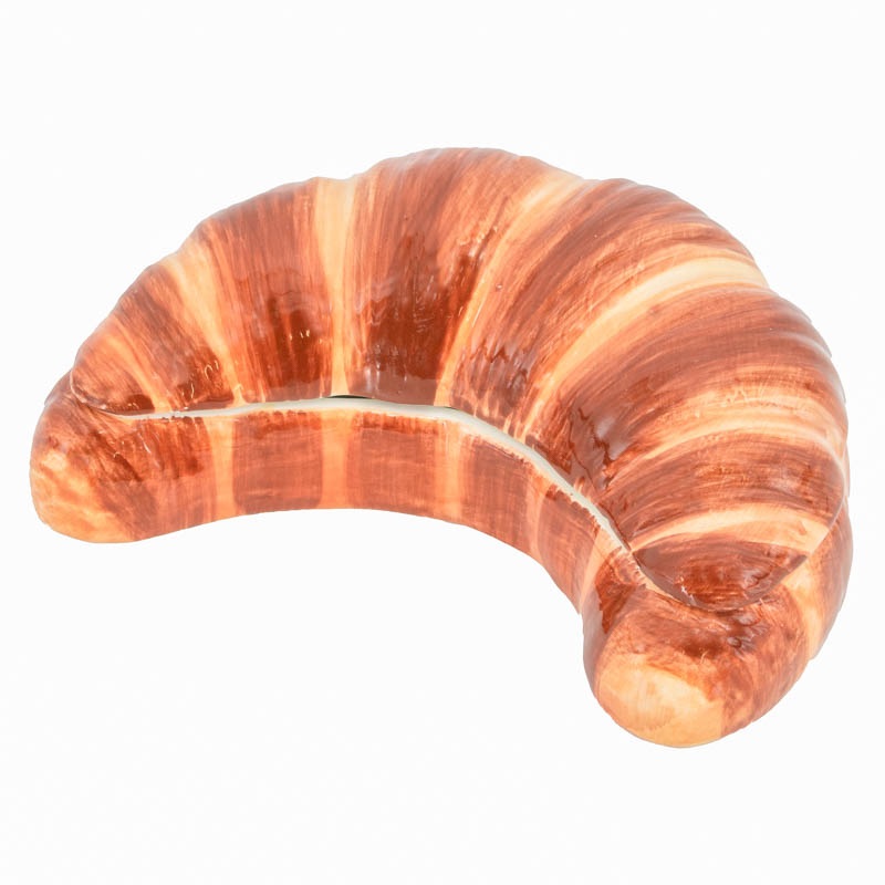 Aardewerk bakje met deksel croissant