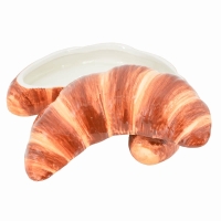 Aardewerk bakje met deksel croissant