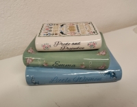 Aardewerk opberger boekenstapel