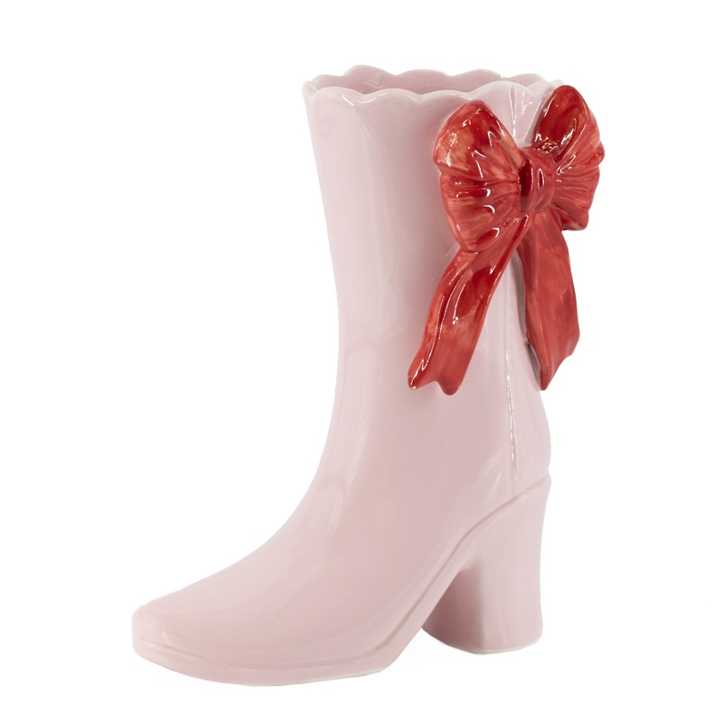 Aardewerk vaas laars strik