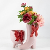 Aardewerk vaas laars strik