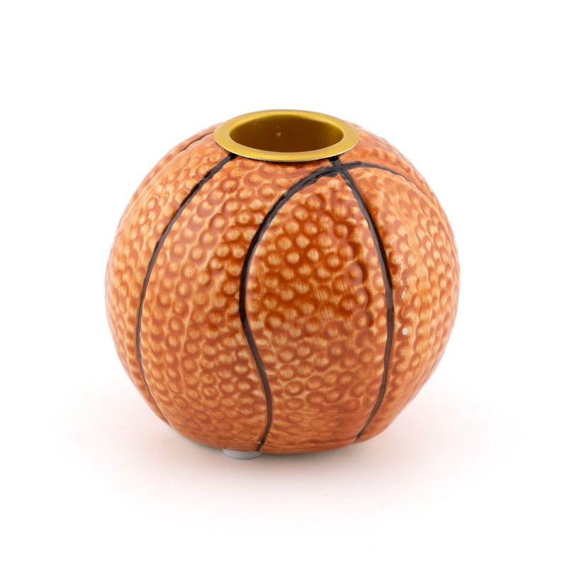 Aardewerk kaarsenstandaard basketbal