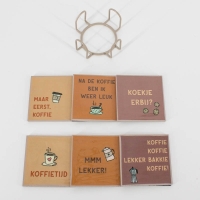 Set van 6 onderzetters met rekje "Koffie"