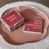 Set van 6 onderzetters met rekje "Koffie"