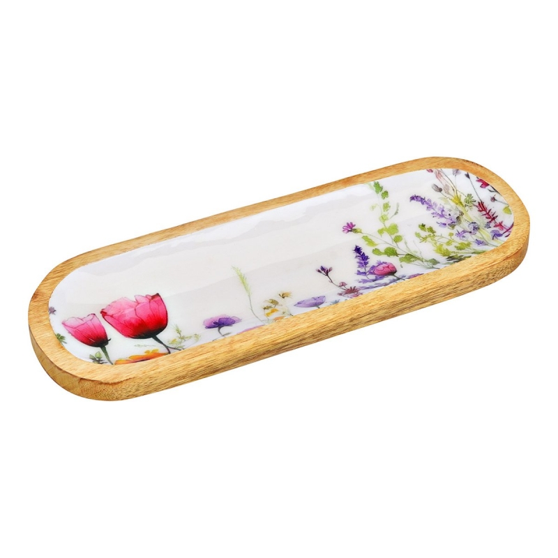 Decoratieve schaal gemaakt van mangohout