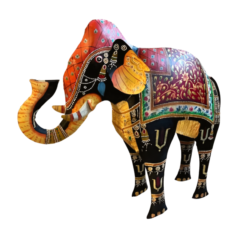 Olifant van gerecycled blik in oosterse stijl - XL