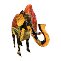 Olifant van gerecycled blik in oosterse stijl - XL