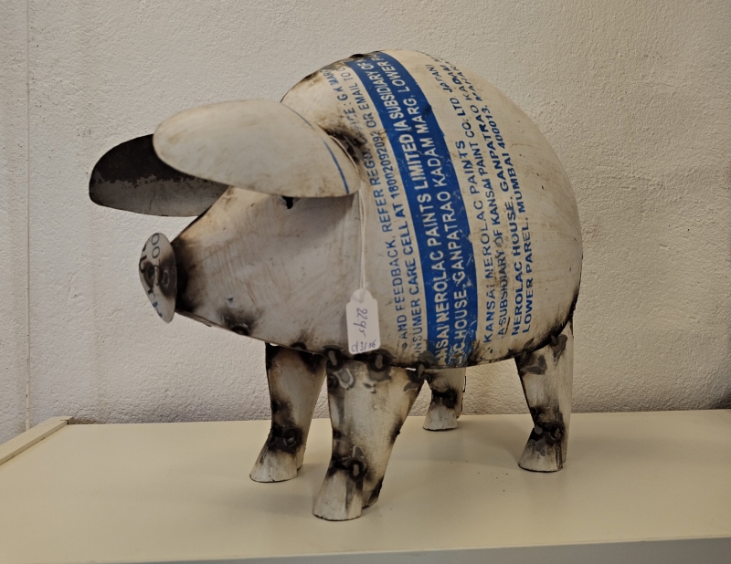 Varken flapoor van gerecycled blik