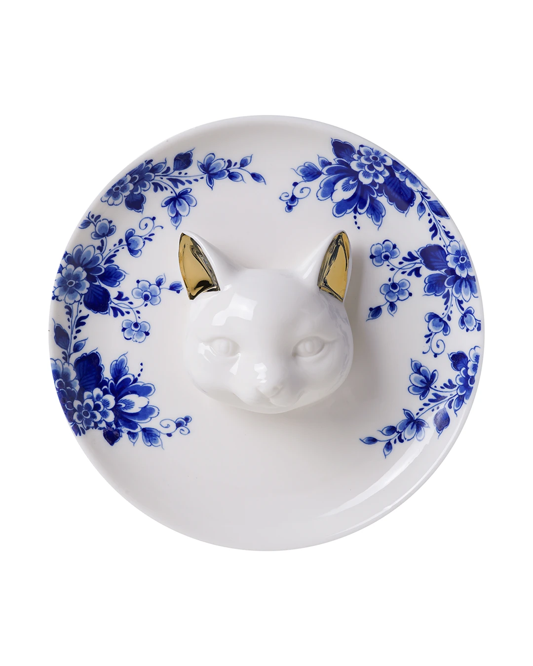 Wandbord 3D kat - Delfts blauw