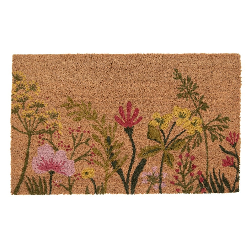 Kokos deurmat bloemen