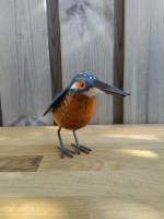 Metalen beeldje ijsvogel