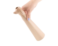 Aardewerk vaasje teckel beige - M