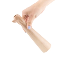 Aardewerk vaasje teckel beige - S