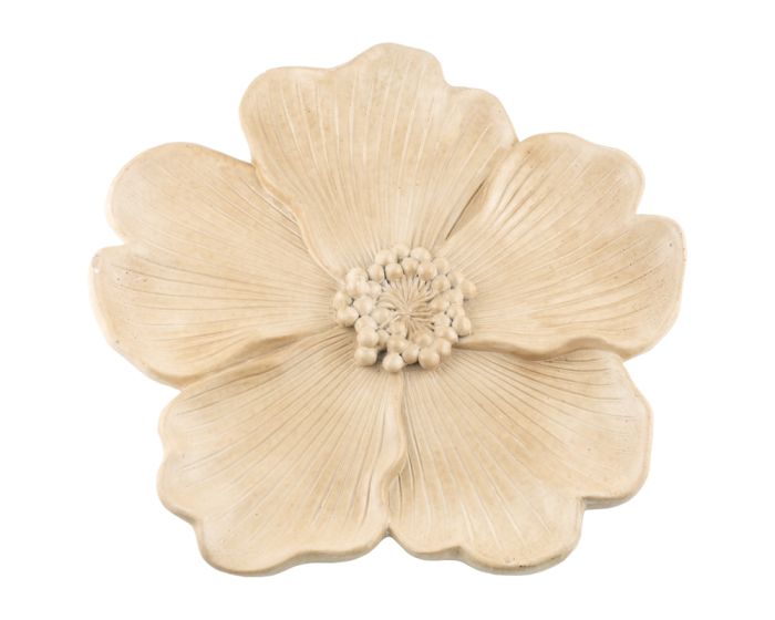 Aardewerk plateau floral beige