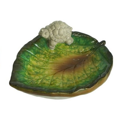 Schaaltje blad met schildpad