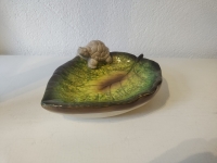 Schaaltje blad met schildpad