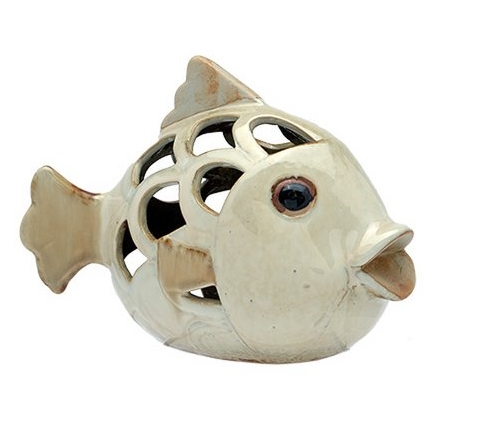 Windlicht vis beige