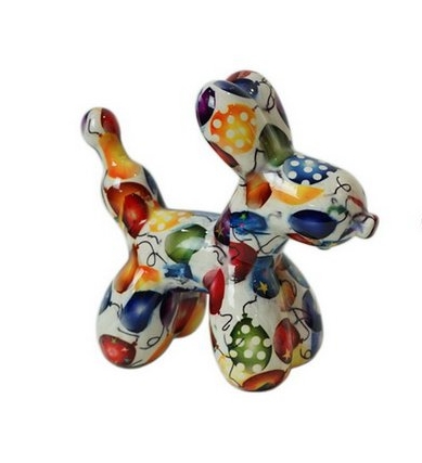 Beeldje ballonhondje wit