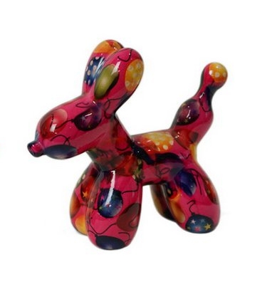 Beeldje ballonhondje rose