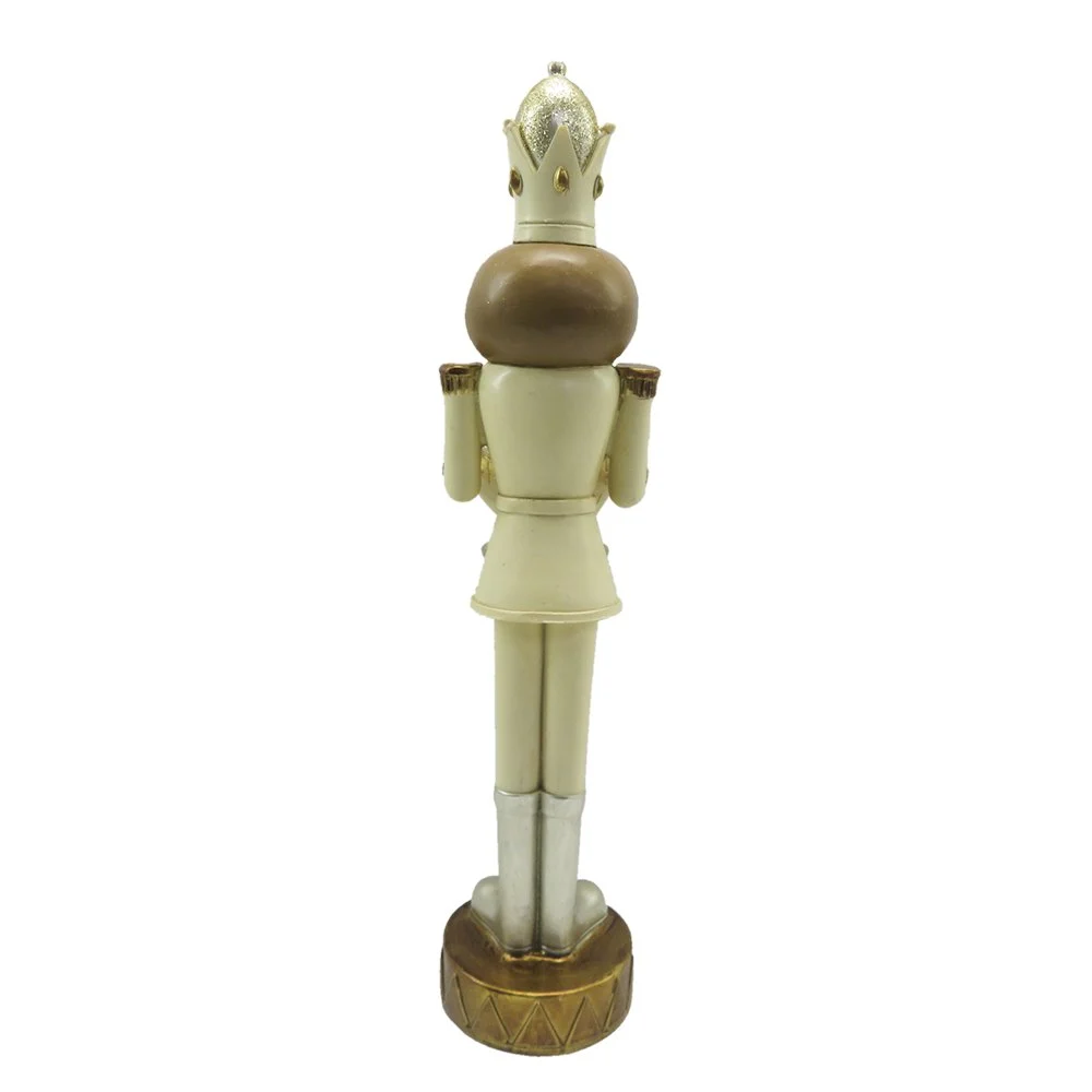 Beeld waxinelichthouder notenkraker beige