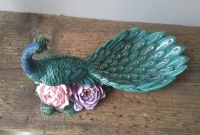 Decoratie schaal Pauw gekleurd