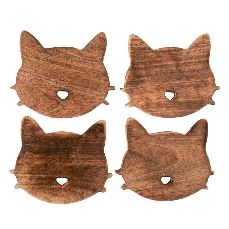 Onderzetters kat hout