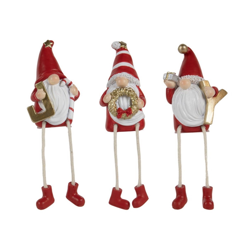 Kerstman met bungelbeentjes - set van 3