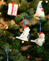 Kerstornament vogel  - Delfts Blauw