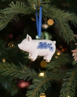 Kerstornament varken  - Delfts Blauw